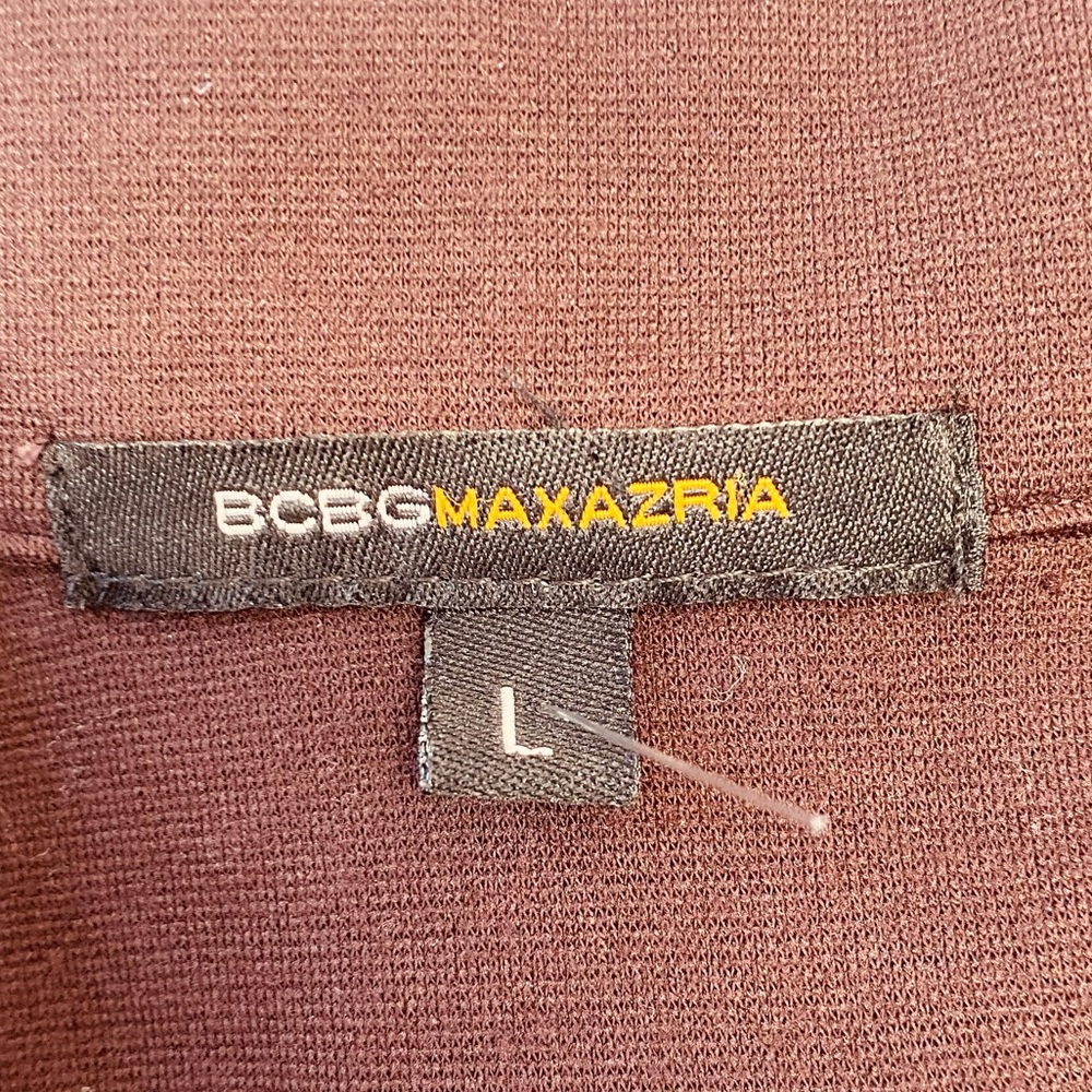 BCBGMAXAZRIA Retro Vibe Brown / Maroon Belted Jacket Size Large - Picture 15 of 16